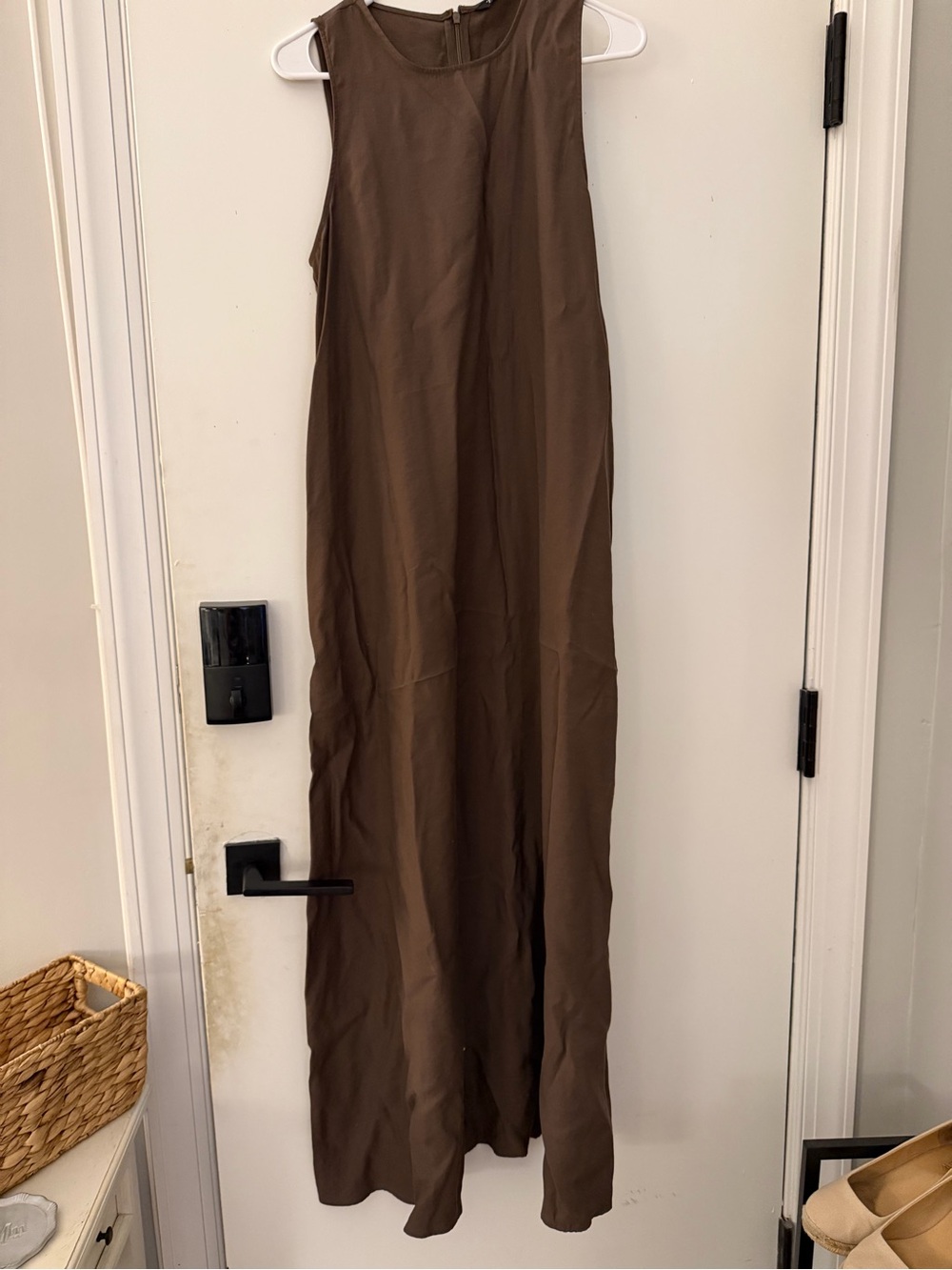 Zara Sleeveless Brown Maxi Jumpsuit
